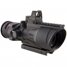 Trijicon 6x48 ACOG Riflescope, Dual Illuminated Red Chevron .308 Reticle w/ Colt Knob Thumbscrew Mount & LED 6.5 MOA Red Dot RMR Type 2, Black, 100560