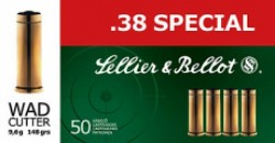 Sellier & Bellot SB38L Handgun 38 Special Lead Flat Nose 158 GR 50Box/20Case