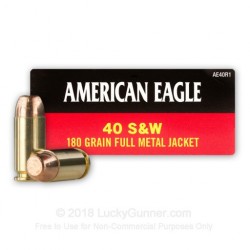 American Eagle Handgun Ammunition .40 S&W 180 gr 1000 fps FMJ 1000/ct