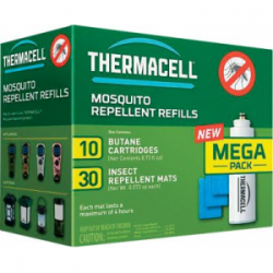 ThermaCell Mosquito Repellent Mega Value Pack Replacement Mats and Butane Cartridges - Yellow