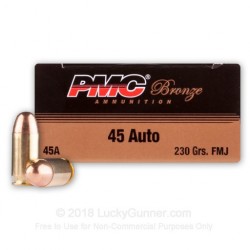 PMC Bronze .45 ACP Handgun Ammunition 230 gr FMJ 830 fps 1000/ct