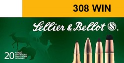 Sellier & Bellot SB308B Rifle Training 308 Winchester/7.62 NATO 180 GR FMJ 20 Bx/ 25 Cs